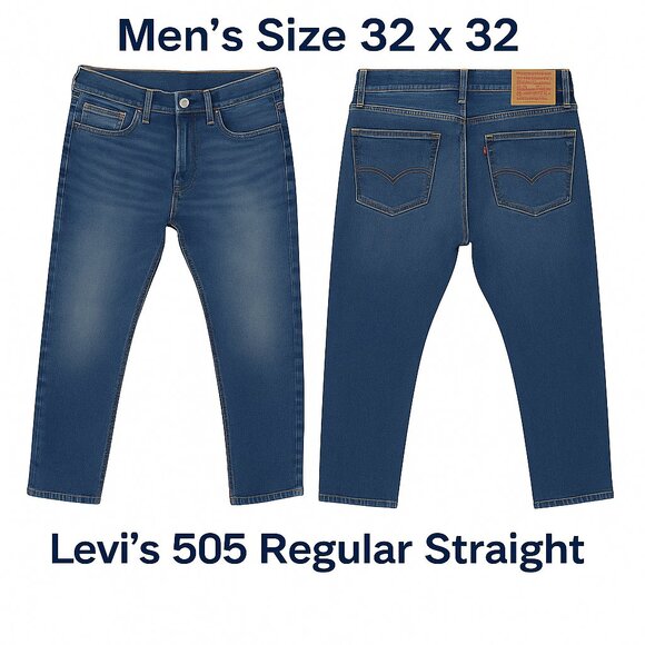 Levi’s 505 Regular Straight Jeans Men’s 32x32 | Medium Wash Blue Denim | Classic - Picture 1 of 7
